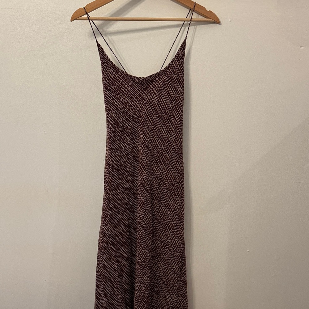 Elegant Spaghetti Strap Dress in Brown